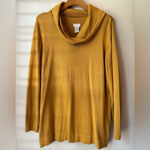 Jaclyn Smith Women’s Cowl Neck Sweater Mustard Gold Size XXL - Picture 1 of 5